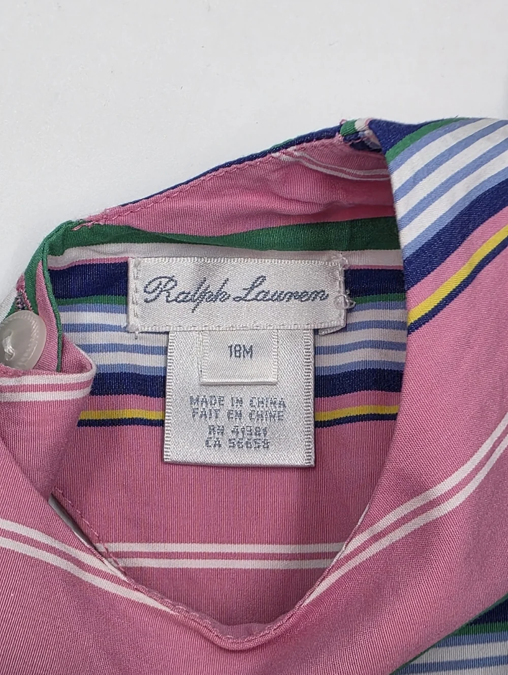 Ralph Lauren baby girl striped dress and bloomers size 18 months